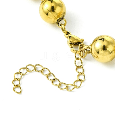 Ion Plating(IP) 304 Stainless Steel Bead Necklaces for Men Women NJEW-C053-05C-G-1