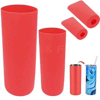 2Pcs 2 Style Silicone Cup Sleeve AJEW-GF0005-23B-1