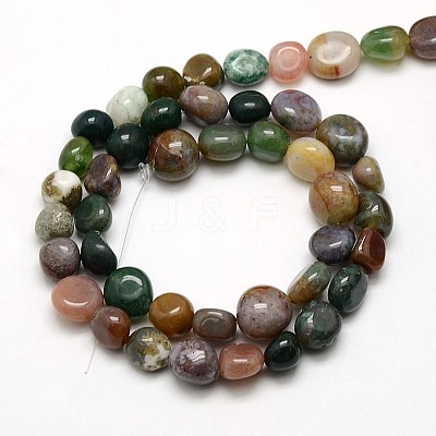 Natural Indian Agate Nuggets Bead Strands X-G-L154-01-1