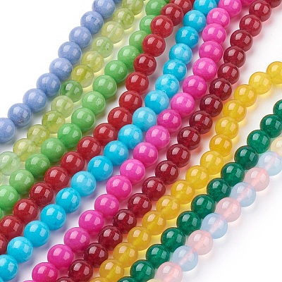 Natural White Jade Beads Strands G-D453-10mm-1