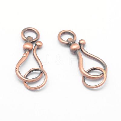 Brass Hook Clasps KK-G323-12R-RS-1