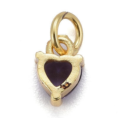 Brass Micro Pave Cubic Zirconia Charms KK-P192-08-G03-1