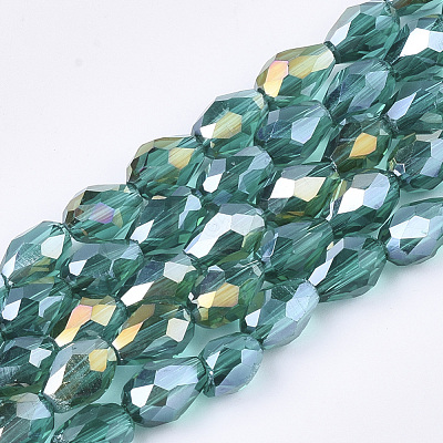 Electroplate Glass Beads Strands X-EGLA-T013-05D-1