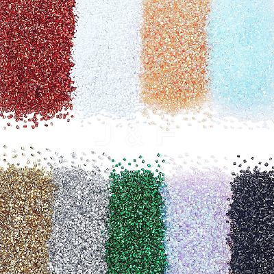9 Sets 9 Colors Plastic Tube Beads KY-AR0001-43-1