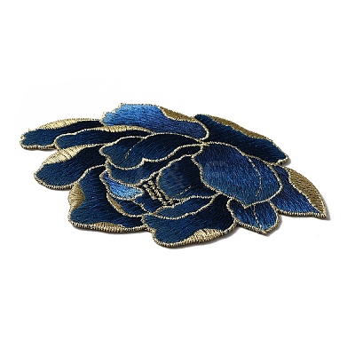 Peony Pattern Polyester Fabrics Computerized Embroidery Cloth Sew on Patches PATC-WH0009-09-1