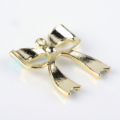 Bowknot Alloy Enamel Pendants X-ENAM-Q033-22C-1
