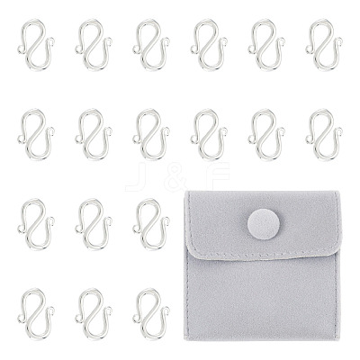 20Pcs Brass S-Hook Clasps KK-TA0008-74-1