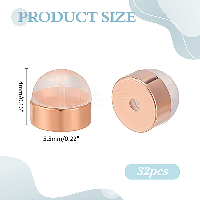 32Pcs Brass Ear Nuts KK-ME0003-62RG-1