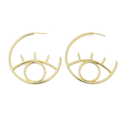 Rack Plating Brass Hollow Eye Stud Earrings EJEW-F315-03G-03-1