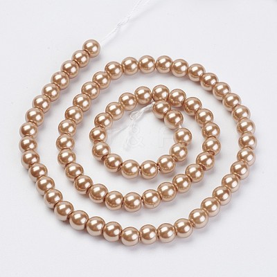 Eco-Friendly Dyed Glass Pearl Beads Strands HY-A008-6mm-RB045-1