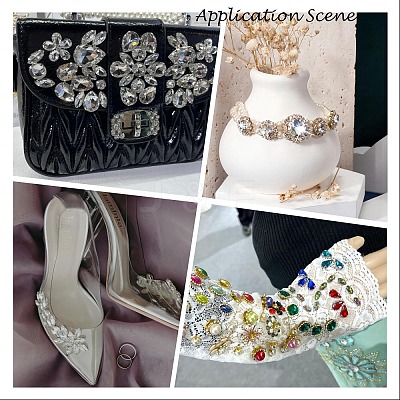 Rectangle Octagon Shape Sew on Glass Rhinestone DIY-E062-01G-05-1