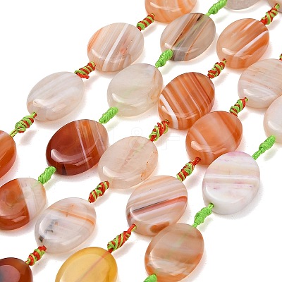 Natural Banded Agate Beads Strands G-A321-E03-01B-1