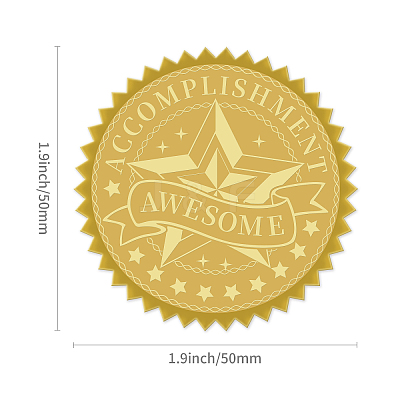 Plastic Self Adhesive Gold Foil Embossed Stickers DIY-WH0211-019-1