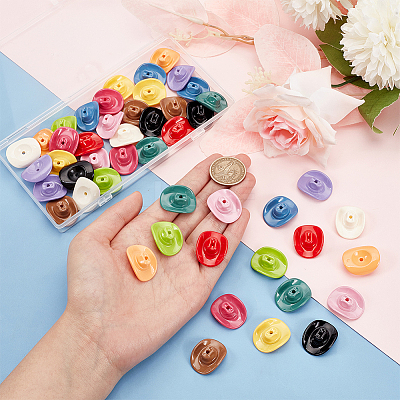 48Pcs 12 Colors Opaque Acrylic Beads SACR-PH0002-23-1