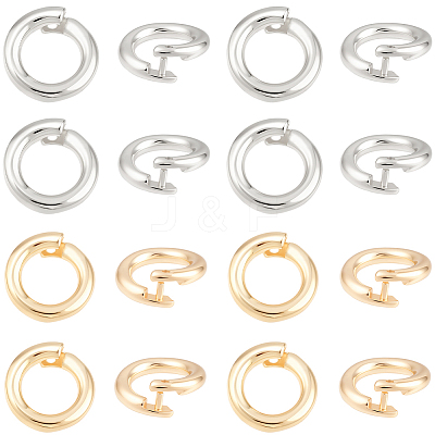 20Pcs 2 Colors Brass Locking Jump Rings KK-BBC0023-07B-1