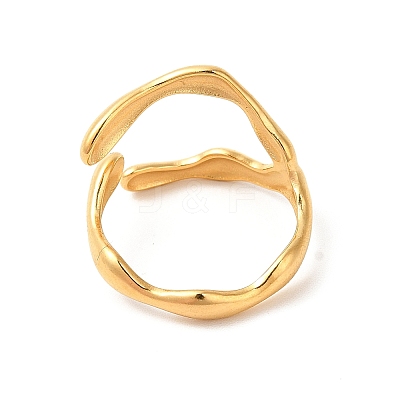 Ion Plating(IP) 304 Stainless Steel Cuff Finger Ring RJEW-E063-32G-1