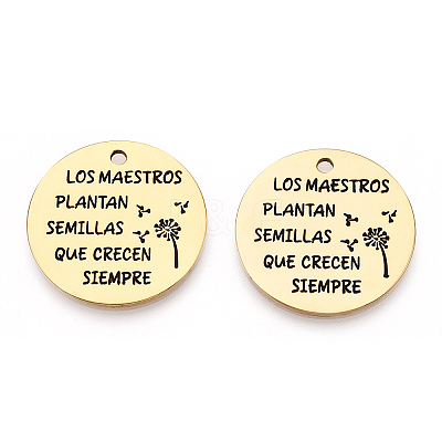201 Stainless Steel Pendants STAS-T064-37G-34-1
