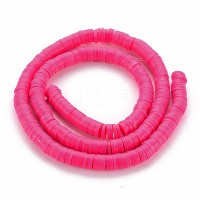 Handmade Polymer Clay Bead Strands X-CLAY-T002-6mm-49-1