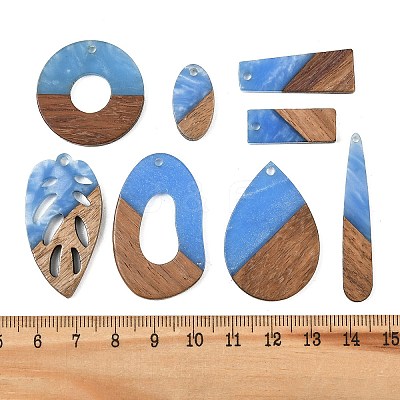 Walnut Wood & Opaque Resin Pendants WD-CBA583A-12-1