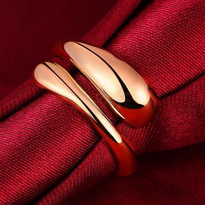 Real Rose Gold Plated Adjustable Brass Finger Rings for Women RJEW-BB07574-B-1