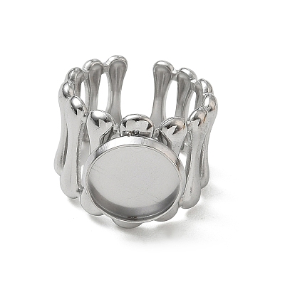 304 Stainless Steel Cuff Ring Components SA-CBA37BC-18C-P-1