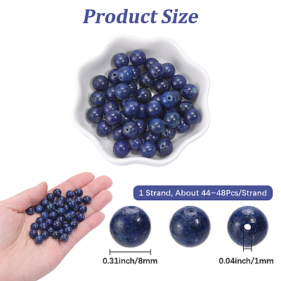 1 Strand Dyed Grade A Natural Lapis Lazuli Beads Strands G-PA0002-65B-1