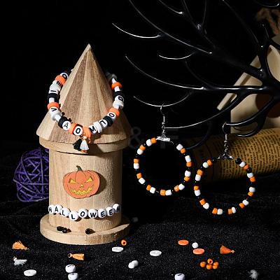 3 Colors 1155Pcs DIY Halloween Theme Stretch Bracelets Making Kits DIY-LS0001-22A-1