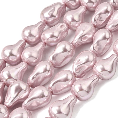 Electroplate Opaque Glass Imitation Pearl Beads Strands EGLA-K063-01E-1