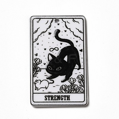 Tarot Theme Printed Acrylic Pendants MACR-G061-04H-1