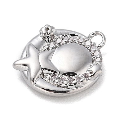 Brass with Cubic Zirconia Charms KK-Q817-03P-1