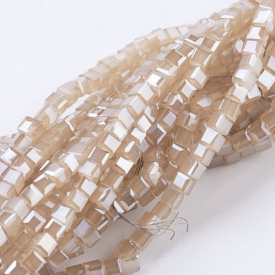 Electroplate Glass Beads Strands X-EGLA-F121-HR-B02-1