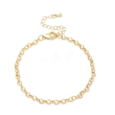 Brass Link Chain Bracelet for Women BJEW-A065-08G-1