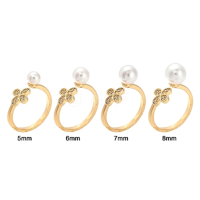 Brass Micro Pave Clear Cubic Zirconia Peg Bails Cuff Finger Ring Settings KK-S360-014-NF-1