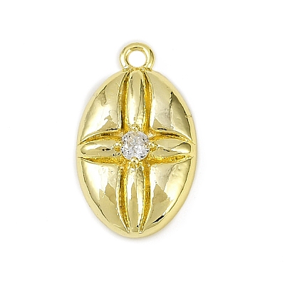 Brass Pave Clear Cubic Zirconia Pendants KK-L238-27G-1