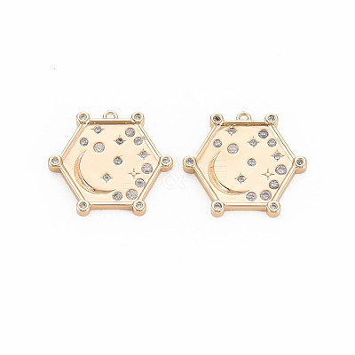 Brass Micro Pave Cubic Zirconia Pendants KK-S364-271A-1