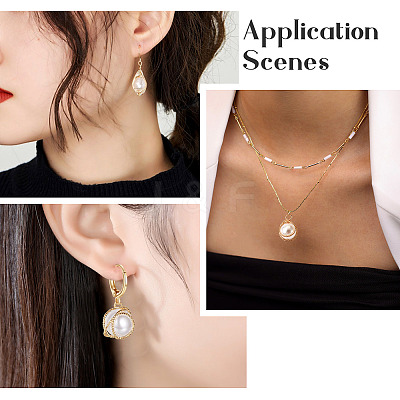24Pcs 6 Style ABS Plastic Imitation Pearl Wire Wrapped Pendants KK-SW0001-07-1