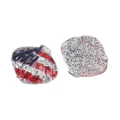 Independence Day Transparent Epoxy Resin & Glitter Powder Powder Cabochons RESI-G132-02-1