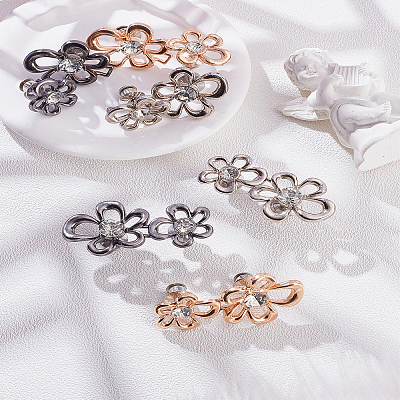 3Pcs 3 Colors Flower Shape Alloy Adjustable Jean Button Pins FIND-LP0006-02-1