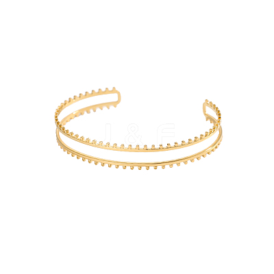 304 Stainless Steel Cuff Bangles STAS-OY007-69G-1