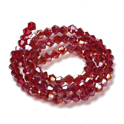 Transparent Electroplate Glass Beads Strands EGLA-A039-T2mm-B27-1