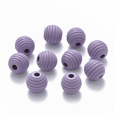Painted Natural Wood Beehive Beads WOOD-Q040-019B-A04-1