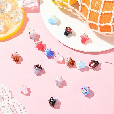16Pcs 8 Colors Handmade Lampwork Enamel Bumpy Beads LAMP-CJ0002-72-1