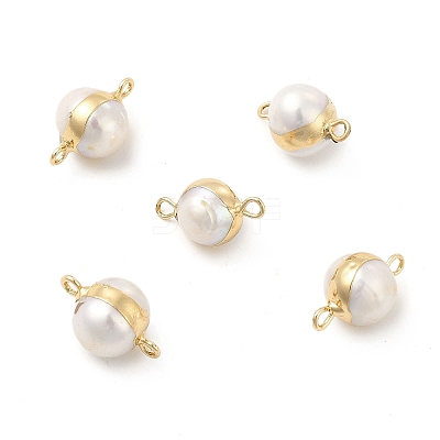 Natural Pearl Connector Charms PEAR-P004-60KCG-1