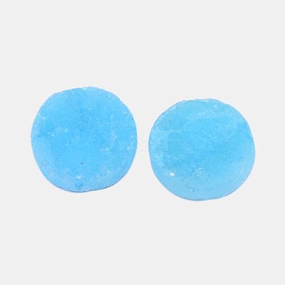 Electroplate Natural Druzy Crystal Cabochons G-L047-8mm-M-1