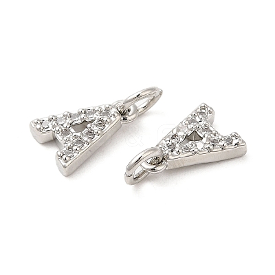 Brass Micro Pave Grade AAA Cubic Zirconia Charms ZIRC-P067-11P-A-NR-1