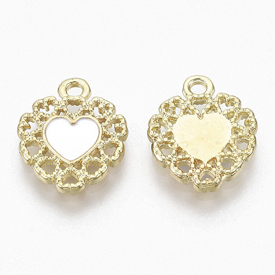Golden Plated Alloy Enamel Pendants X-PALLOY-N154-04C-1