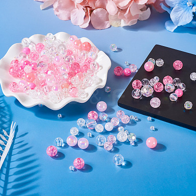 Transparent & Opaque Acrylic Bead OACR-TAC0002-08B-1