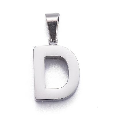 Non-Tarnish 304 Stainless Steel Letter Pendants STAS-H127-D-P-1