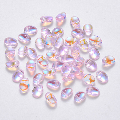 Transparent Spray Painted Glass Charms GLAA-R211-05-F06-1