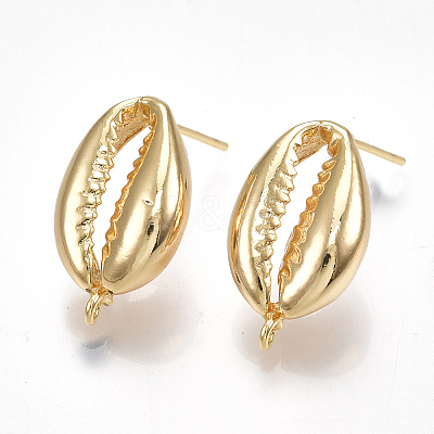 Brass Stud Earring Findings X-KK-S350-056G-1